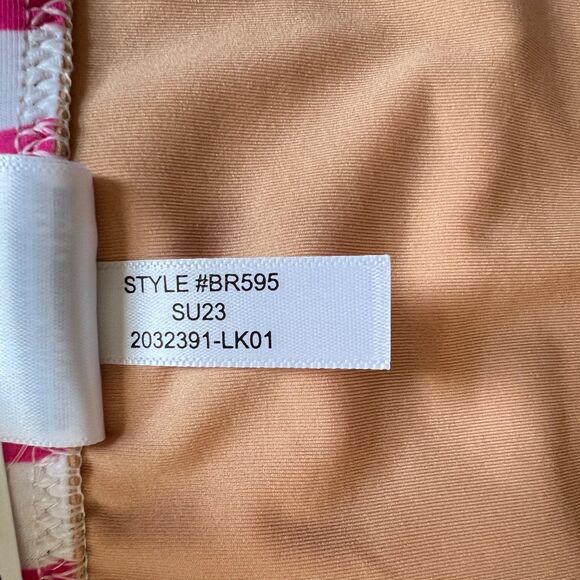 NWT J.Crew Factory Striped Mid-Rise Bikini Bottom Women's Size S Pink/White - Picture 6 of 7